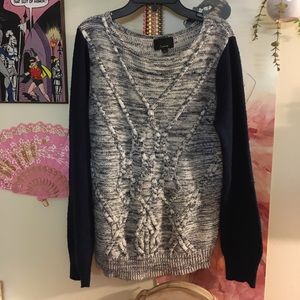 Navy and white sweater size Large